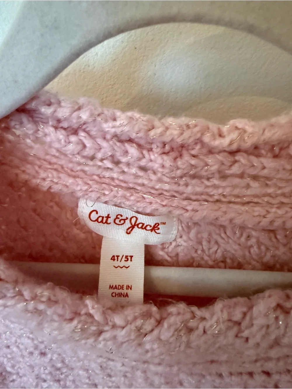 Cat & Jack Pink Knitted Poncho Sweater